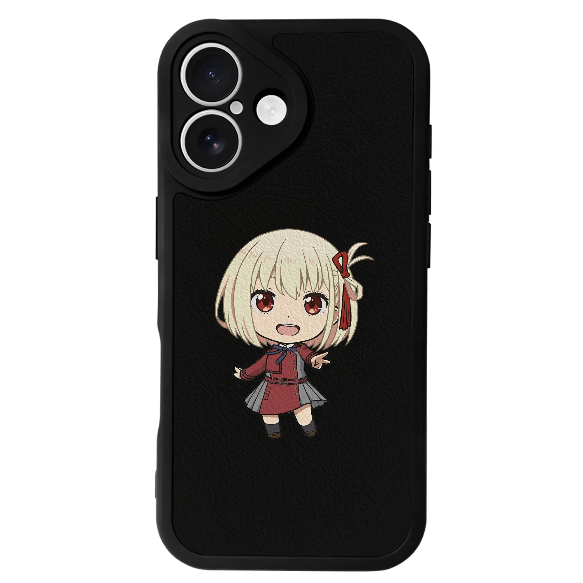 リコリス・リコイル グッズ,錦木千束 - IPhone 16シリーズ対応 ・ シリコンスマホケース ・ レザー調 ・ 高精度フィット ・ 耐衝撃 ・ ワイヤレス充電対応 ・ 精密カット